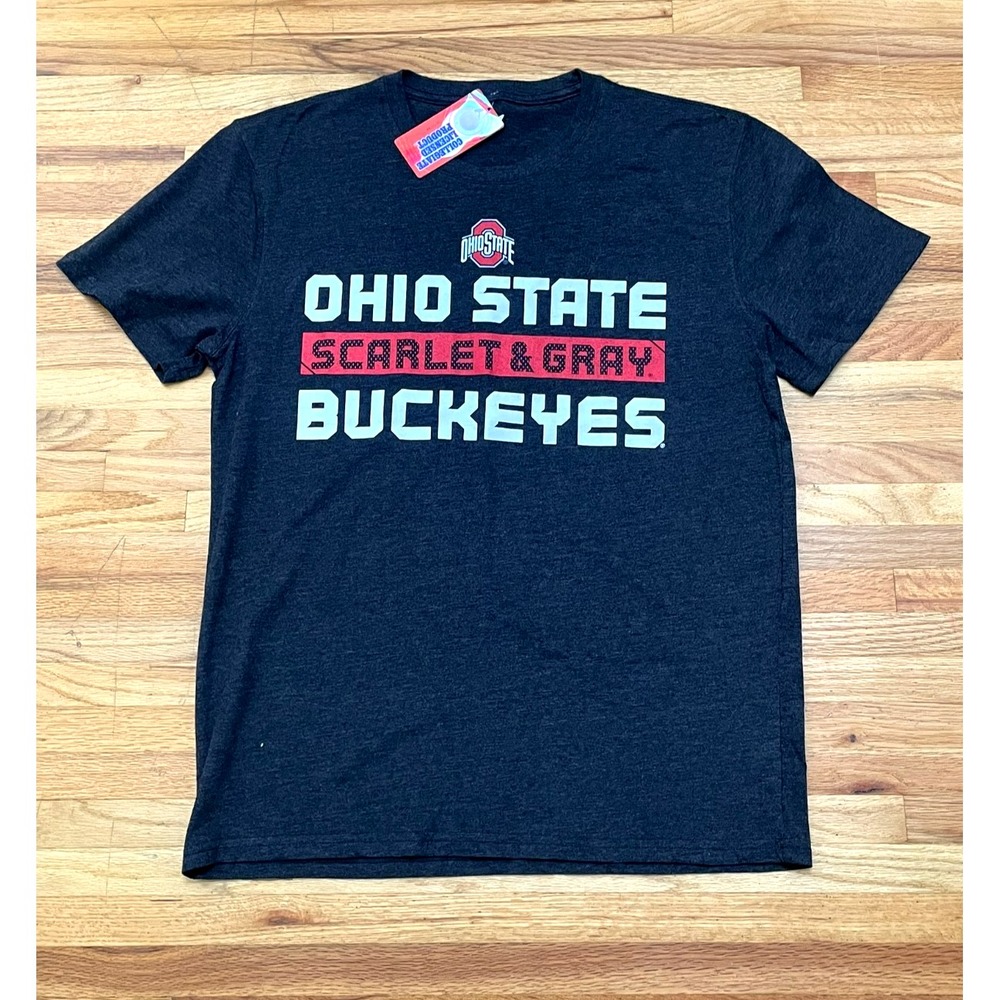 4th And 1 Men's L Black T-Shirt Cotton Ohio State Buckeyes Football NCAA Team‎
